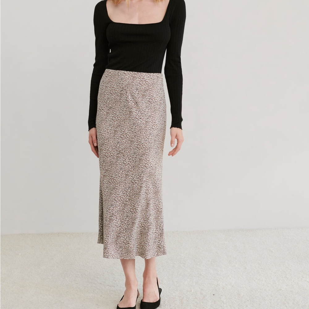 NWOT Jenni Kayne Leopard Slip Skirt